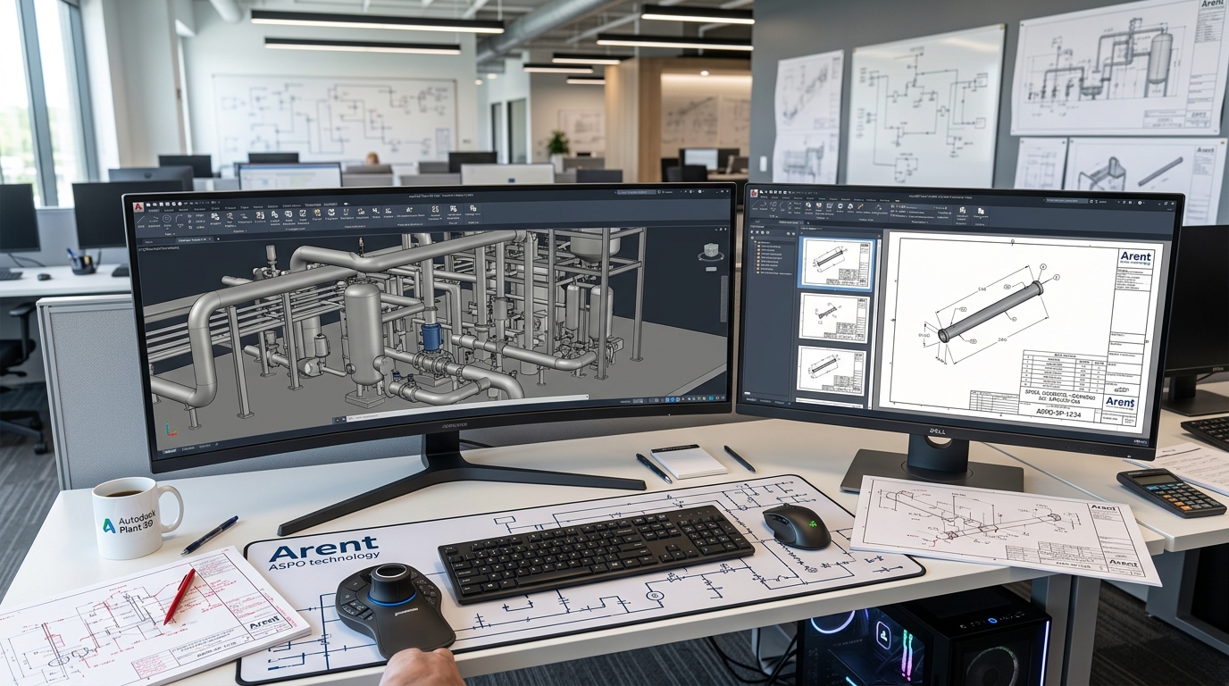 Arent ASPO AutoCAD Plant 3D配管スプール自動生成イメージ