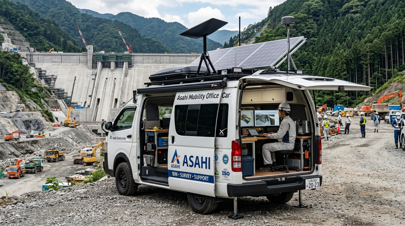 旭建設 Asahi Mobility Office Car移動型DXオフィスイメージ