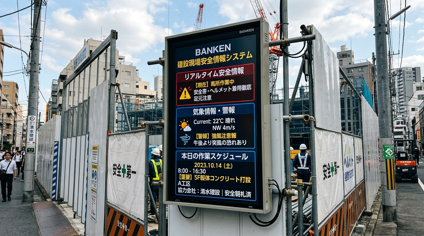 リバスタ BANKENサイネージ屋外モニターイメージ