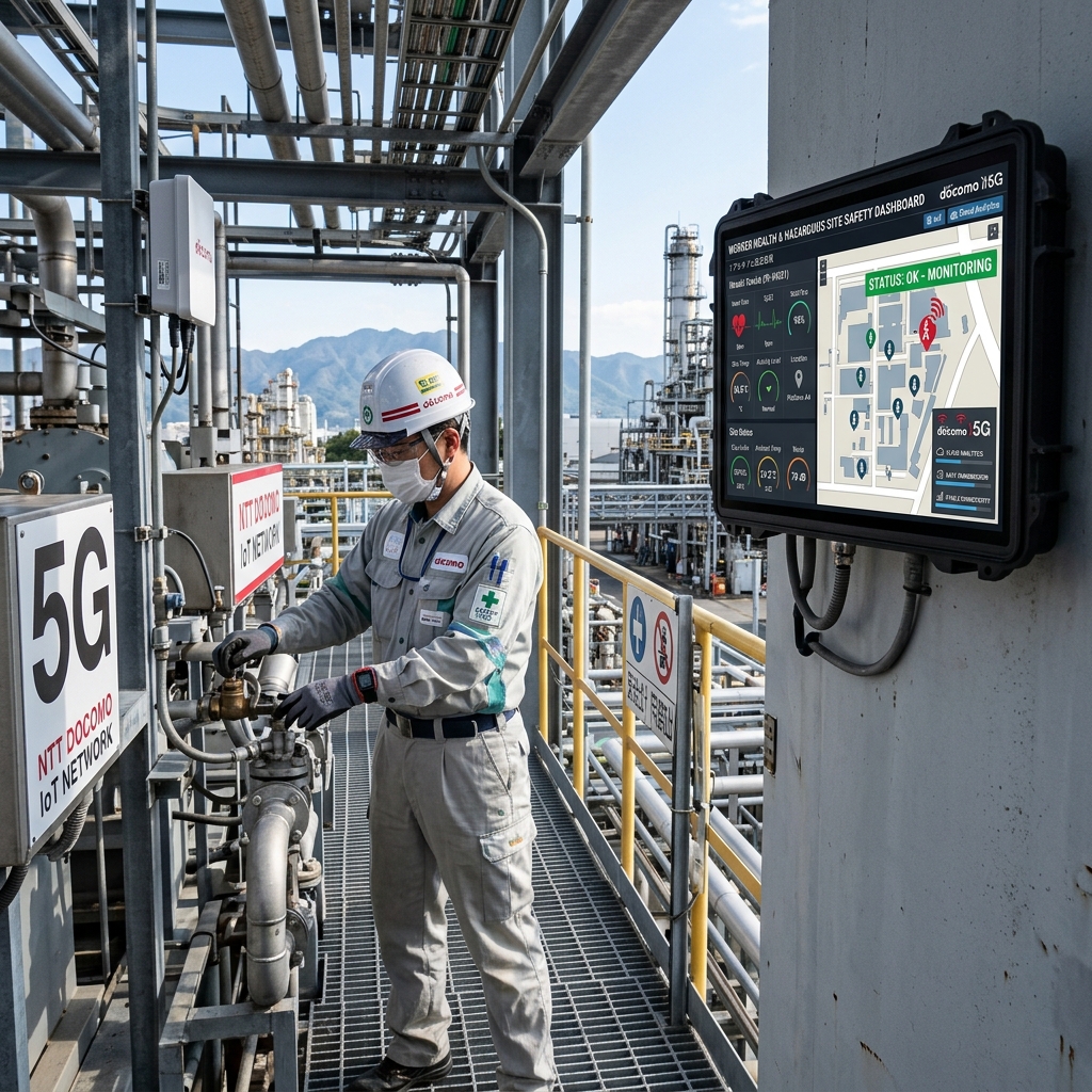 NTTドコモ 産業現場安全管理リモートモニタリングイメージ