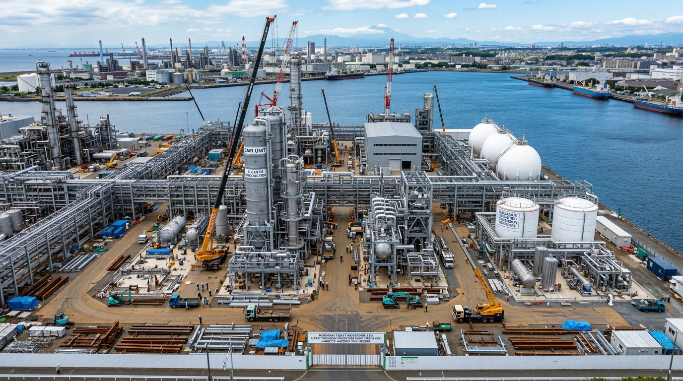 川崎重工 SMR水素製造プラント建設イメージ