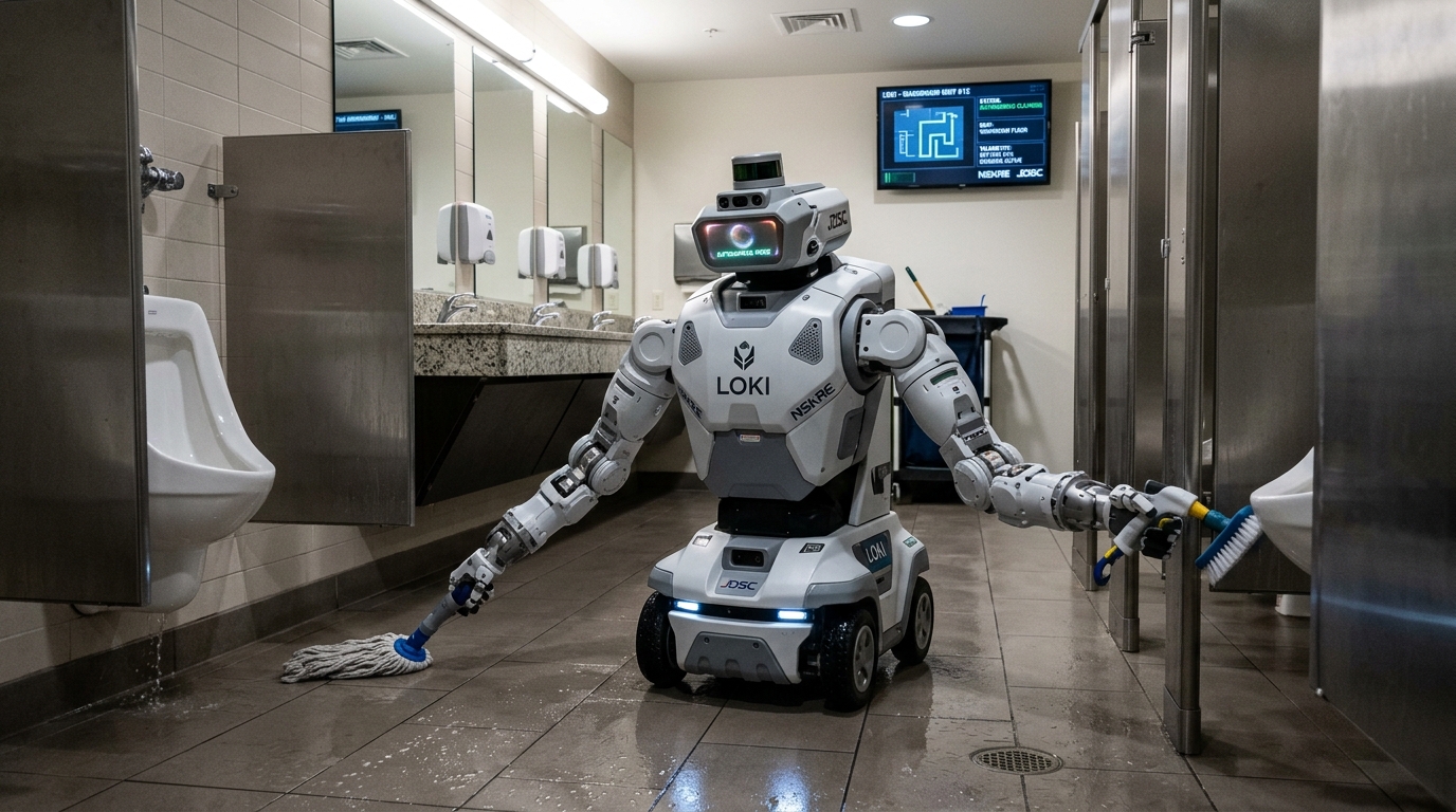 フィジカルAI清掃ロボット Loki実証実験イメージ