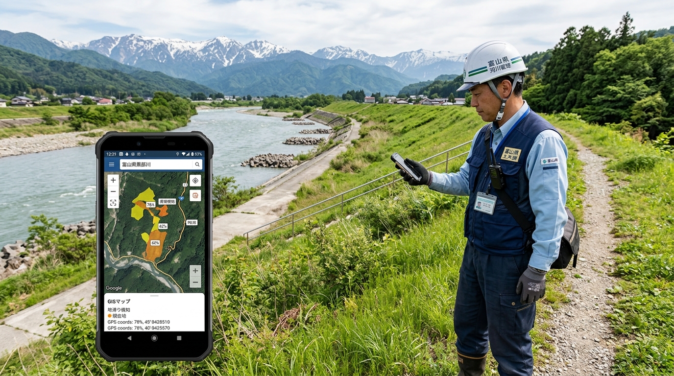 松嶋建設 自作GIS河川管理デジタル地図イメージ