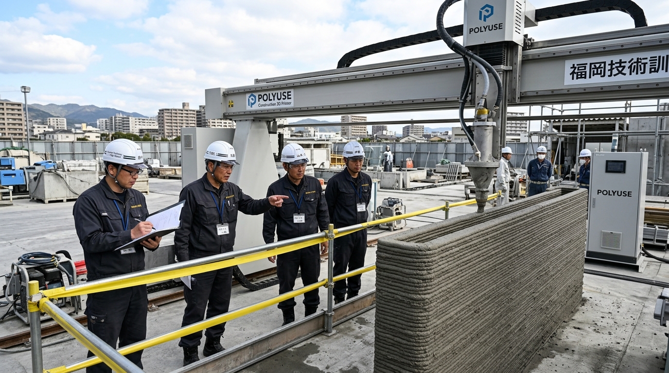 へいせい×Polyuse 建設用3Dプリンタ教員研修イメージ
