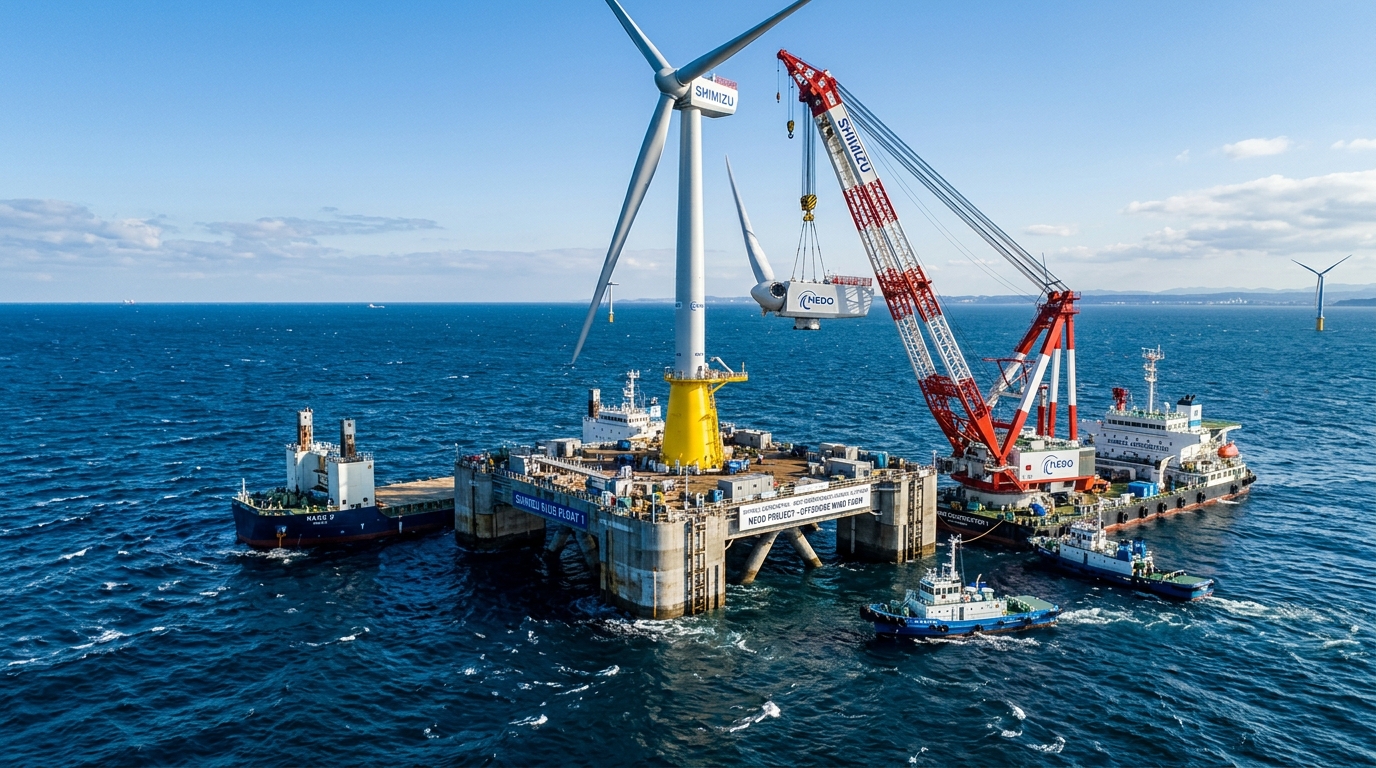 清水建設 NEDO次世代浮体式洋上風力発電実証イメージ