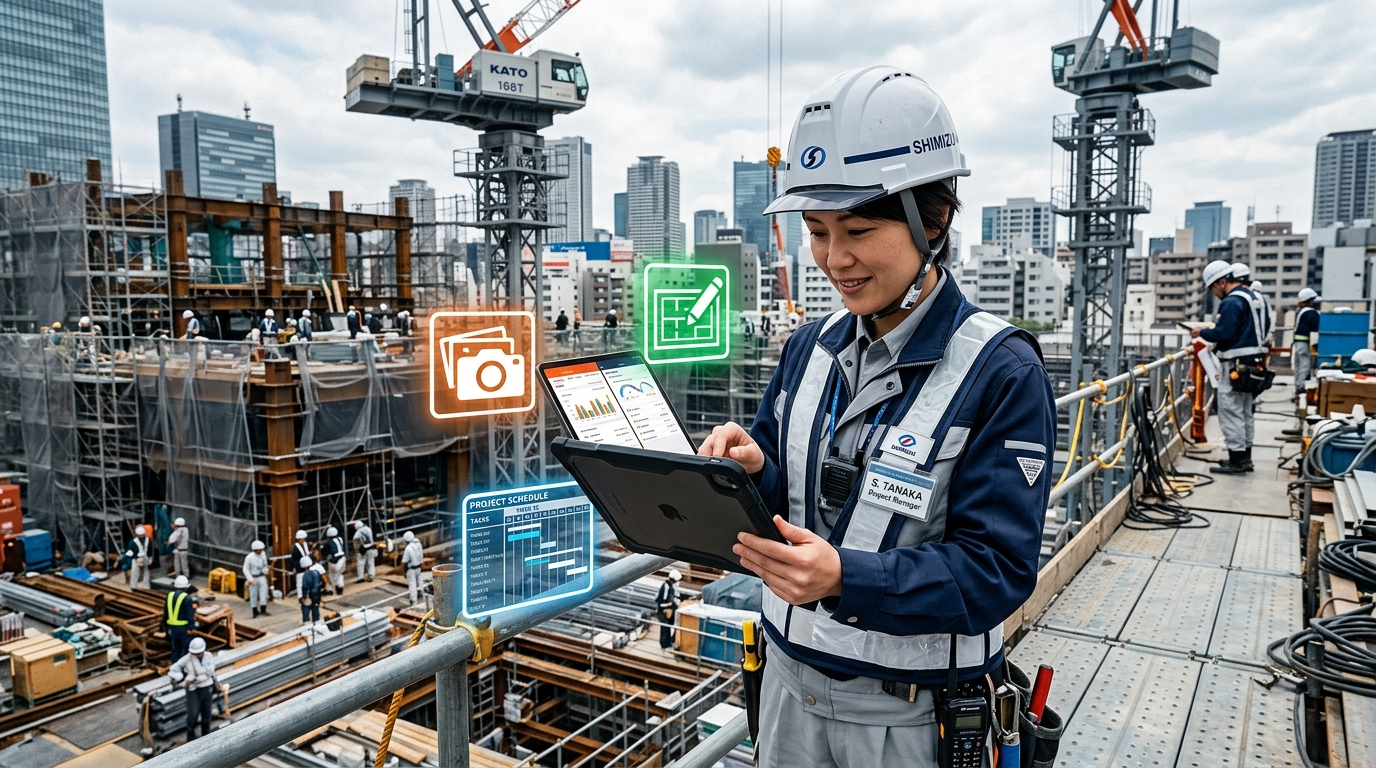 施工管理アプリ 建設SaaS 比較 おすすめ 2026 ANDPAD SPIDERPLUS Buildee KANNA 現場Hub