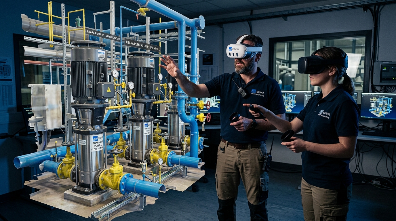 荏原製作所 3DGS デジタルツイン プラント保全イメージ