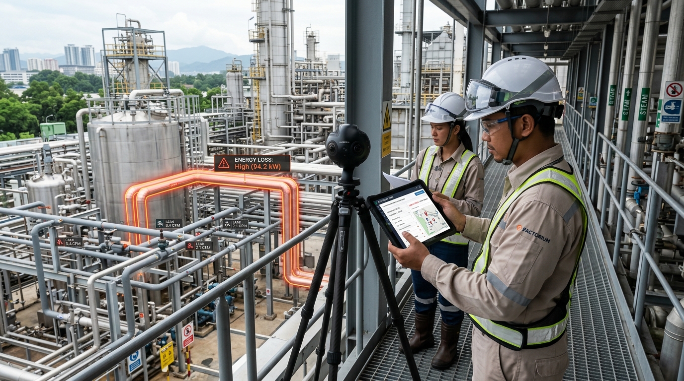 Green AI Factorium 360度カメラ AI 工場 省エネ 設備保全 プラント
