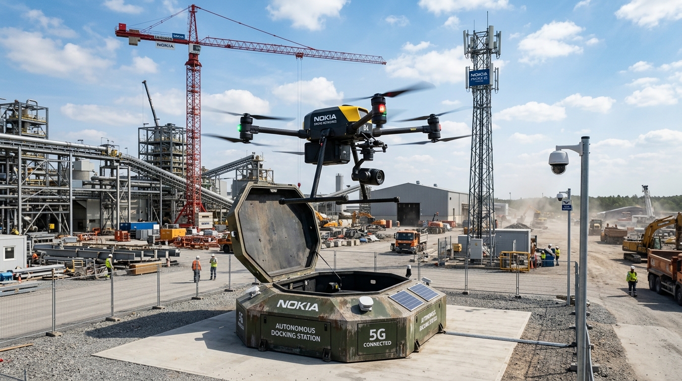 日立製作所 Nokia Drone Networks ドローン イン ア ボックス プライベート5G 自律点検