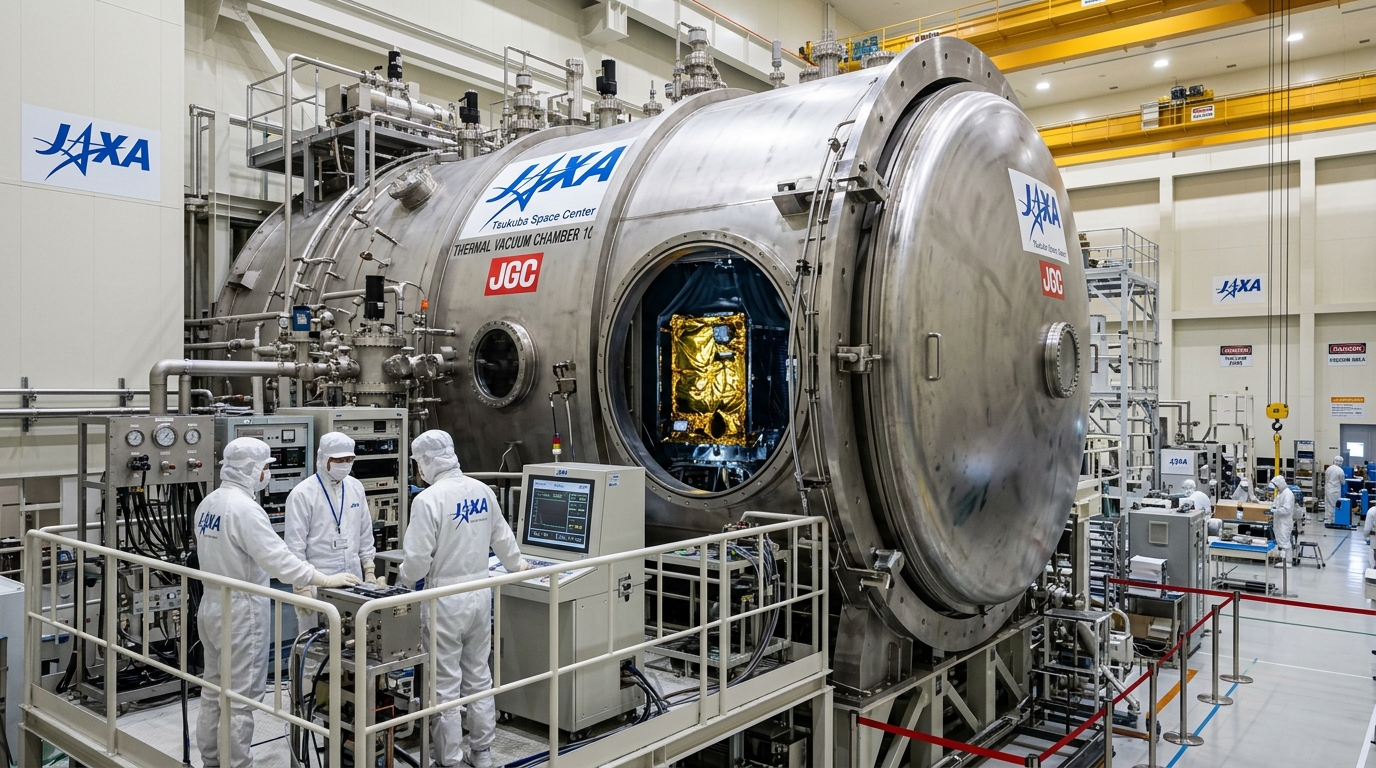 日揮 JAXA スペースチャンバー 筑波宇宙センター 熱真空試験 極低温 プラントエンジニアリング