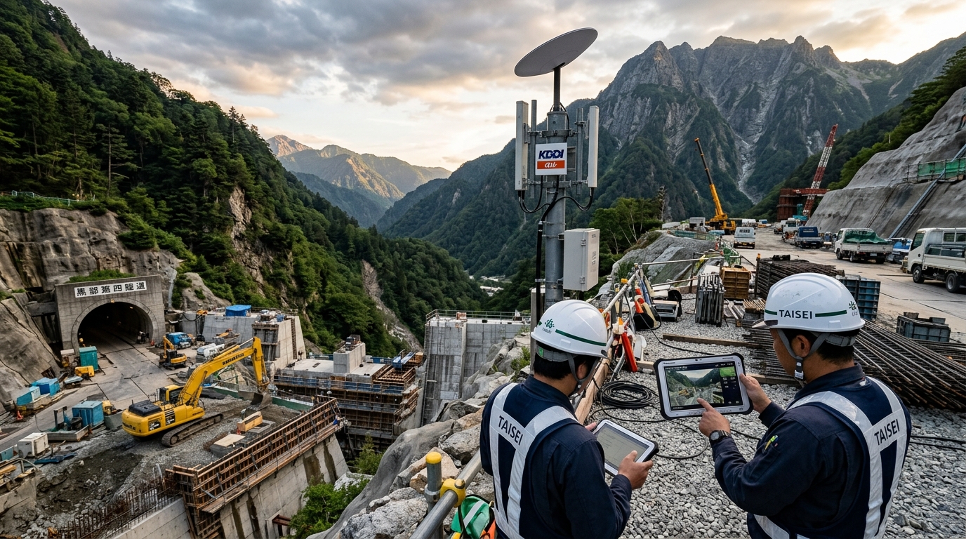 KDDI Starlink 山岳部 ダム トンネル 現場通信ソリューション 衛星通信