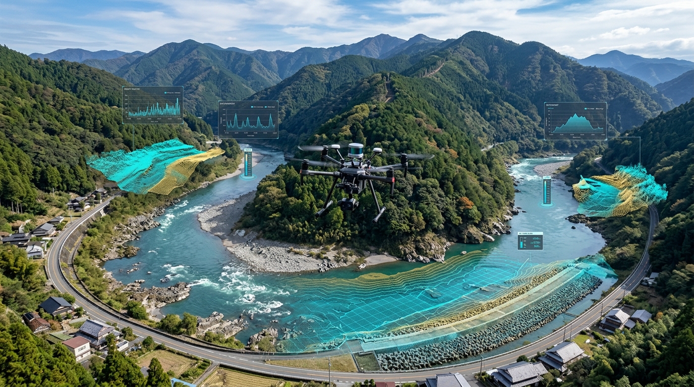 熊野川 河道DX ドローン点群 水文IoT 近畿地整 日本工営 2026