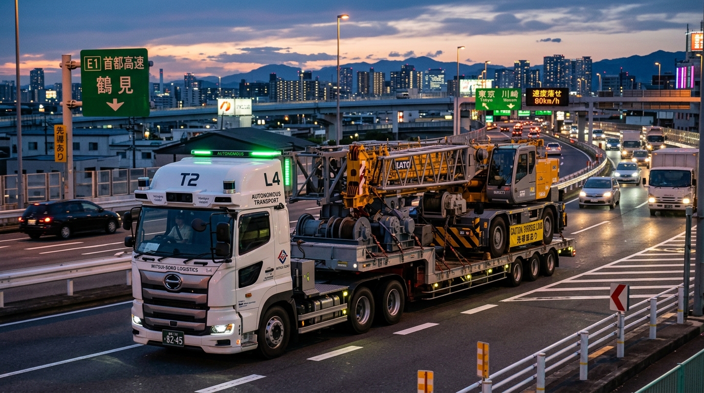 T2 三井倉庫ロジスティクス 日立 自動運転トラックイメージ