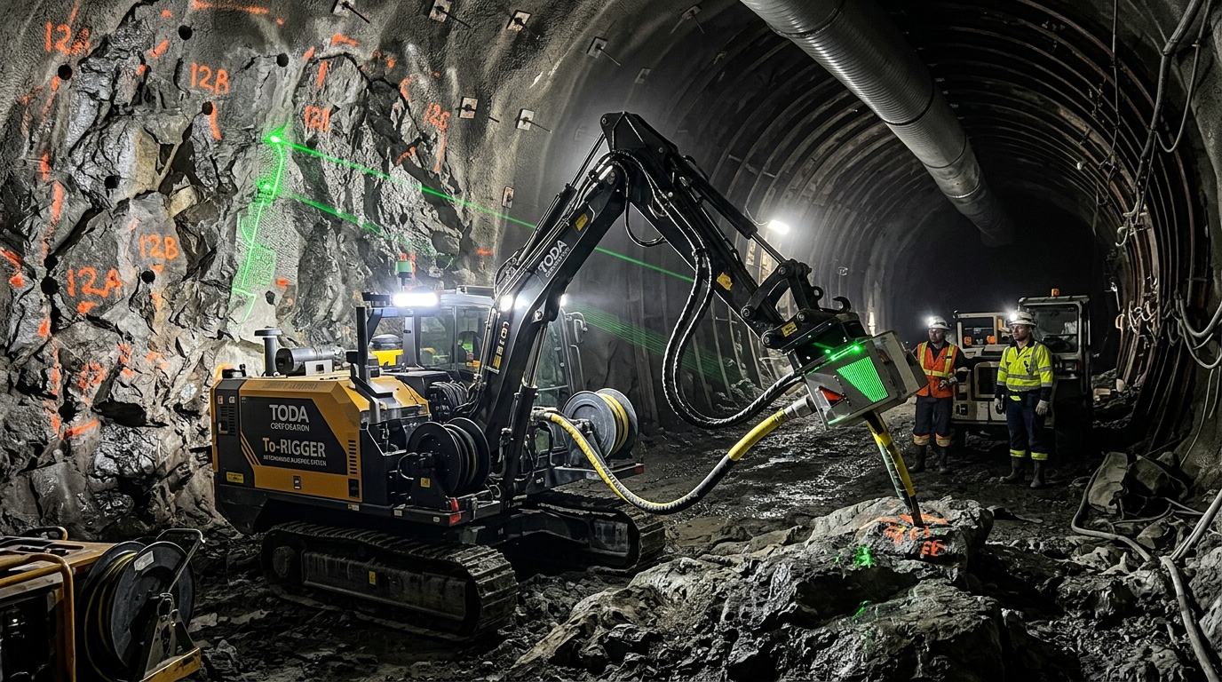 戸田建設 To-RIGGER トンネル爆薬装填ロボットイメージ