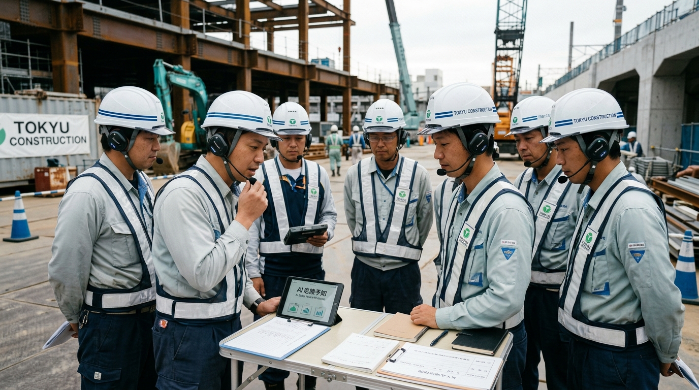 東急建設 NTTソノリティ 話すKY 音声AI安全活動イメージ
