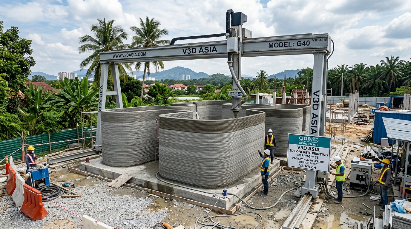V3D Asia 3D建設プリンティング CIDB標準工法イメージ
